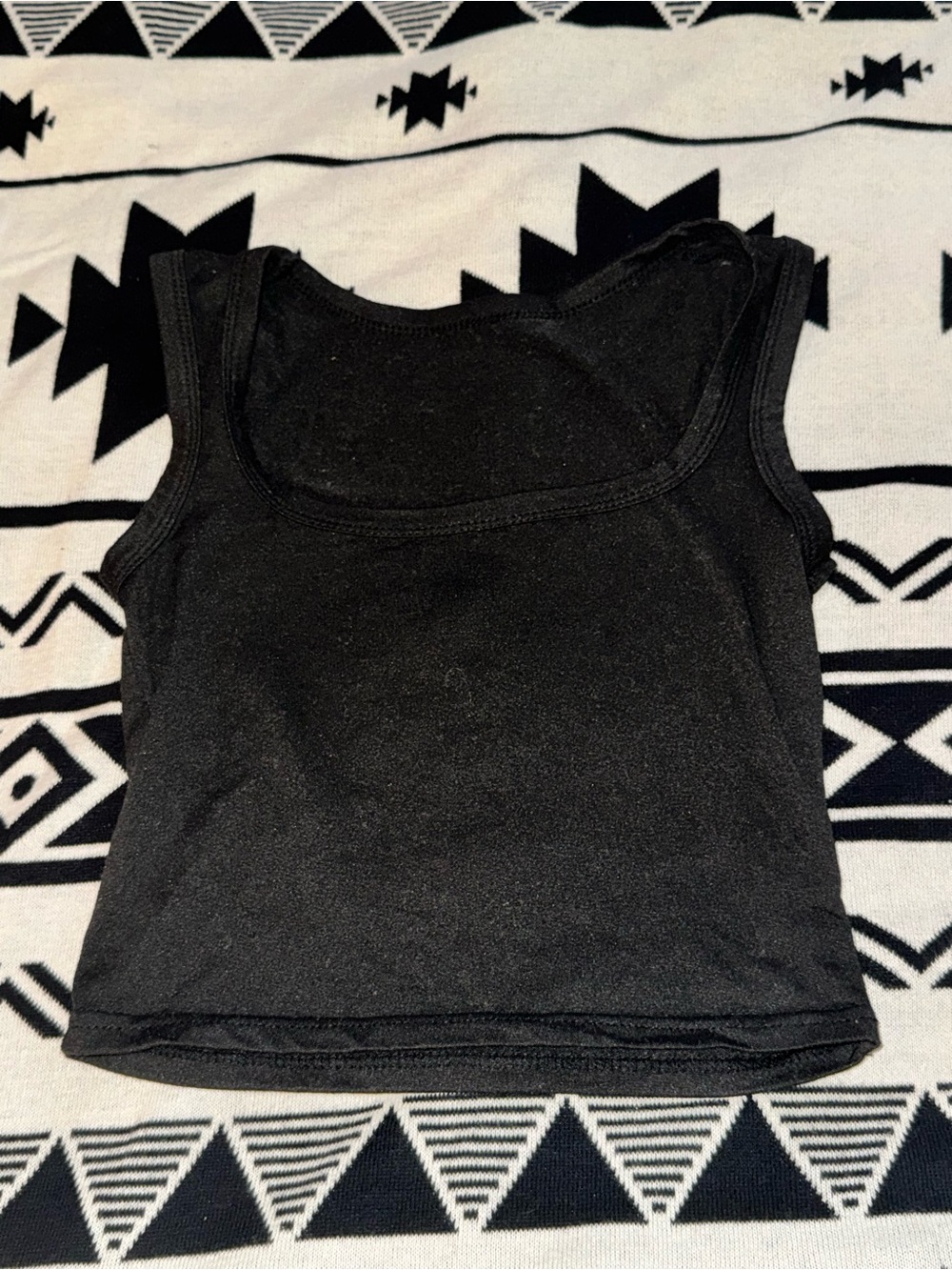 Black Women's Square Neck Tank Top